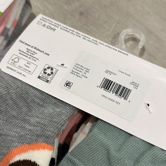 NWT Two sets of Wonder Nation Toddler Crew Socks Size 18-36mo - Picture 4 of 5